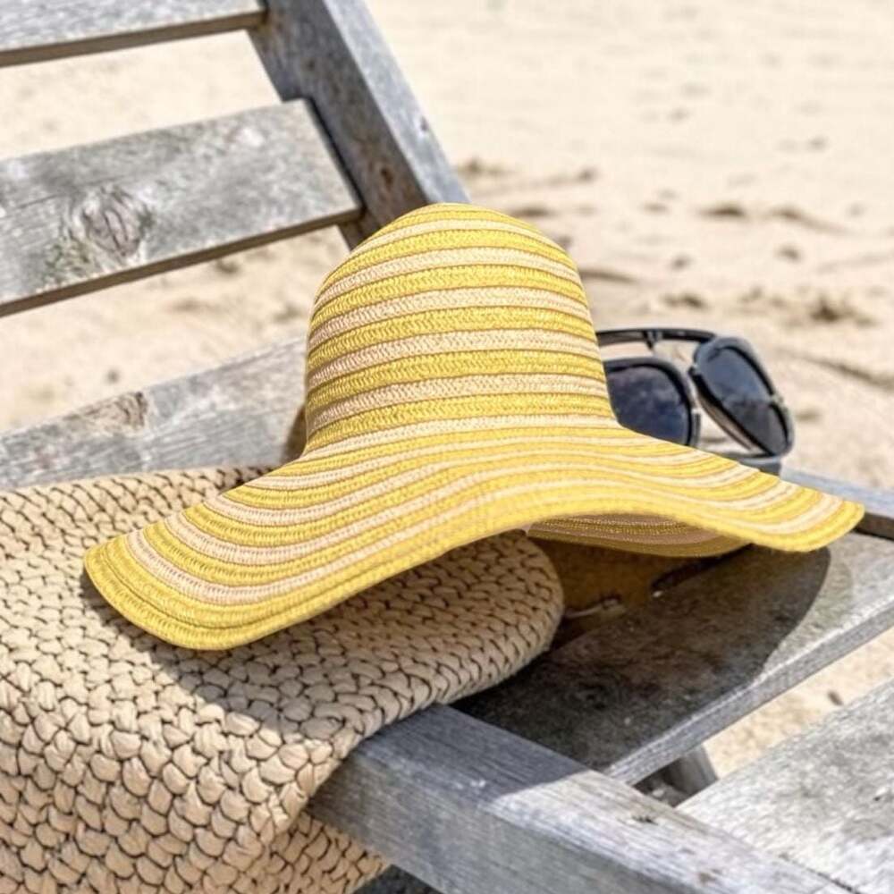 Midwest Gloves & Gear Women's Striped Straw Sun Hat